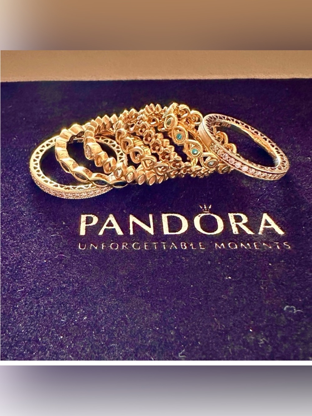 RETIRED ‼️Pandora 14k Gold Radiant Hearts Ring G585 ALE  52 Size 6
